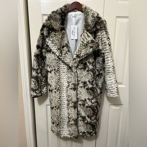 12th Tribe Snake Print Faux Jacket